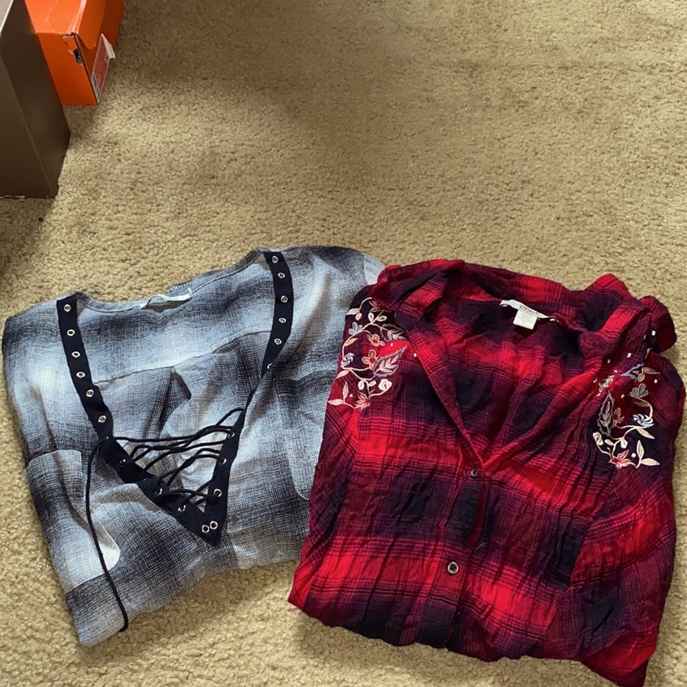 Bundle of plaid shirts